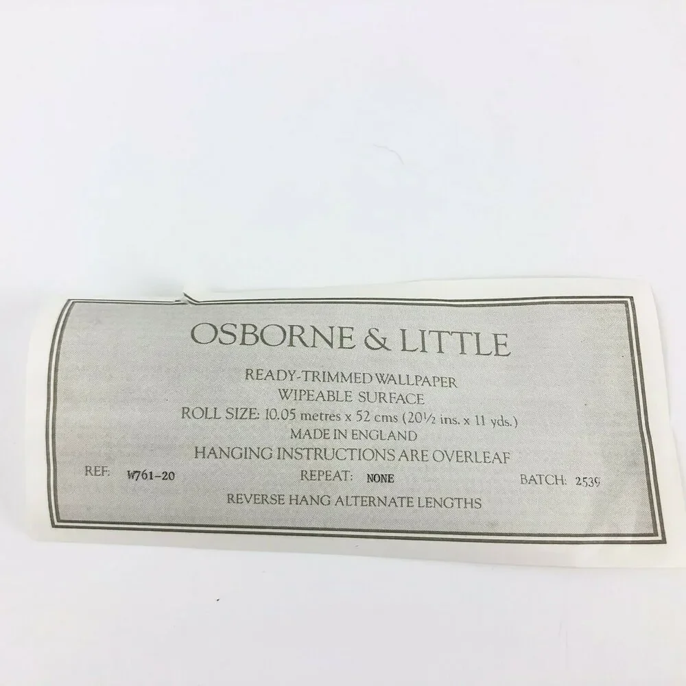 Osborne & Little Green Wallpaper Textured Pattern W761-20 One Roll 20.5